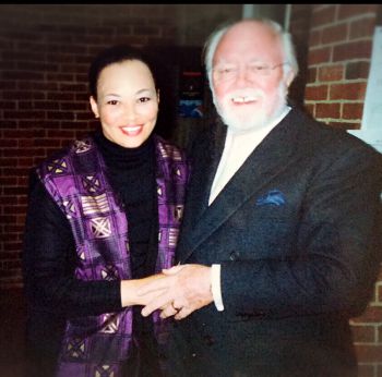 Robina Marks with Lord Attenborough in 1999
