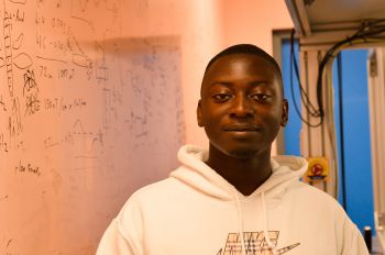 Summer student Micah Annor in the Quantum Systems and Devices lab