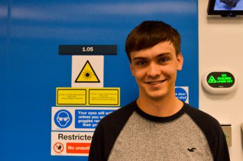 Summer Student Luke McHugh in the Quantum Systems and Devices lab