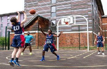 West Slope new playground with basketball court