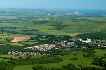 aerial photo of campus