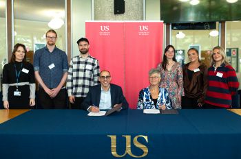 Santander Universities partnership signing group photo