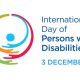 Brightly coloured International Day of Persons with Disabilities logo
