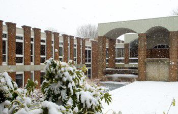 Campus in the snow