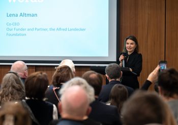 Lena Altman at the launch of the Landecker Digital Memory Lab