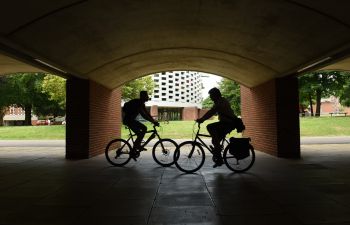 Cyclists on campus