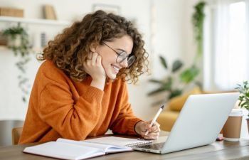 Woman using laptop