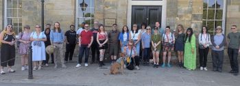 Network members and staff take part in a campus walk event on 14 May
