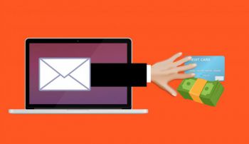 Graphic depicting a financial scam by email