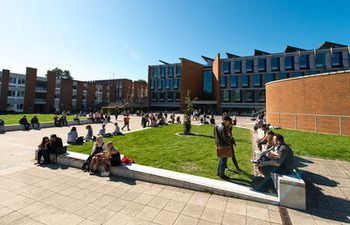 Students outside Jubilee building