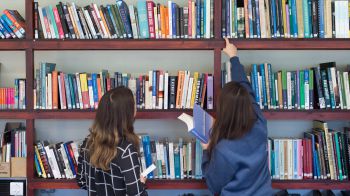 Students in the library