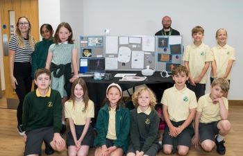Dr Daniel Creed and students at MidSussex Science Week