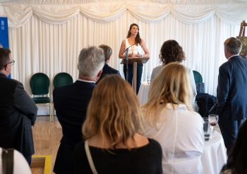 Dr Lucila Newell shares her research at the reception