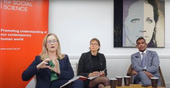 Panel speakers Meredith Crowley, Emily Lydgate and Anand Menon