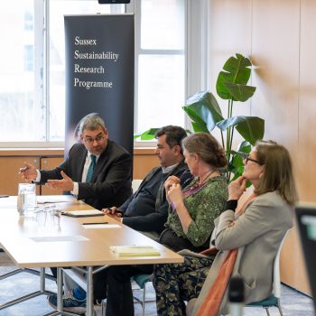 Prof. Robin Banerjee chairing the Equitable Partnerships event