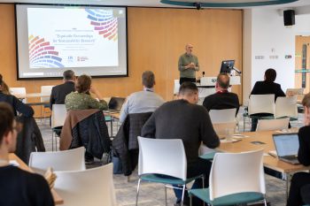 SSRP Director, Professor Joseph Alcamo speaking at the event