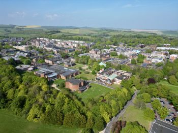 A view of the University of Sussex campus from above