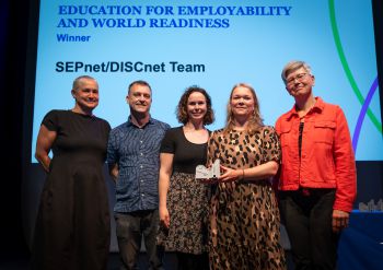 The SEPnet/DISCnet team collecting their award.