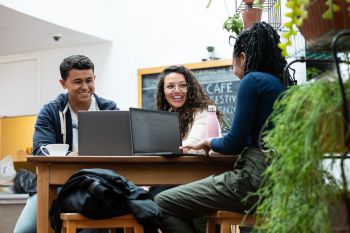 Students at the ACCA cafe