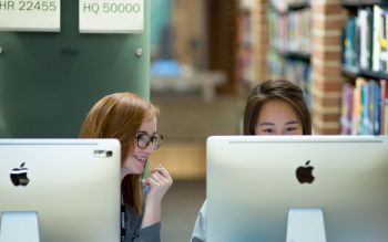 Students studying in the Library