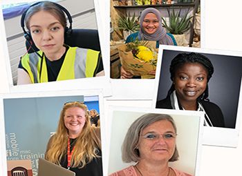 polaroid photographs of Sussex colleagues working in technology