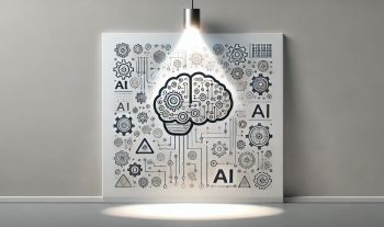 Spotlight on AI board with various AI icons and text