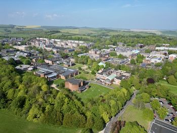 An aerial view of the University of Sussex Campus