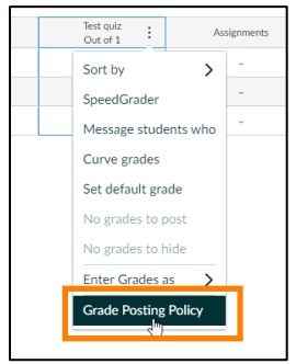 A screenshot of a page with an orange colored rectangle highlighting the words, 'Grade Posting Policy'